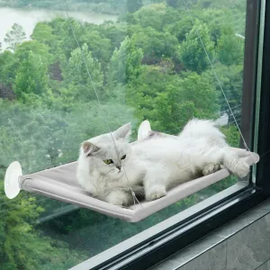 HomeLifeHub Cat Perch - Cozy Hammock for Windows, Heavy Duty Suction Cups (Grey, 21.65x11.8 inch)