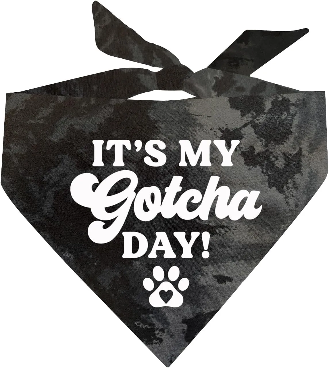 It's My Gotcha Day! Adoption Day Dog Bandana | 100% Cotton Adjustable Triangle | Made in USA | Adoption Event Prop Photoshoot | Rescue |One Size | Black Scrunch (12)