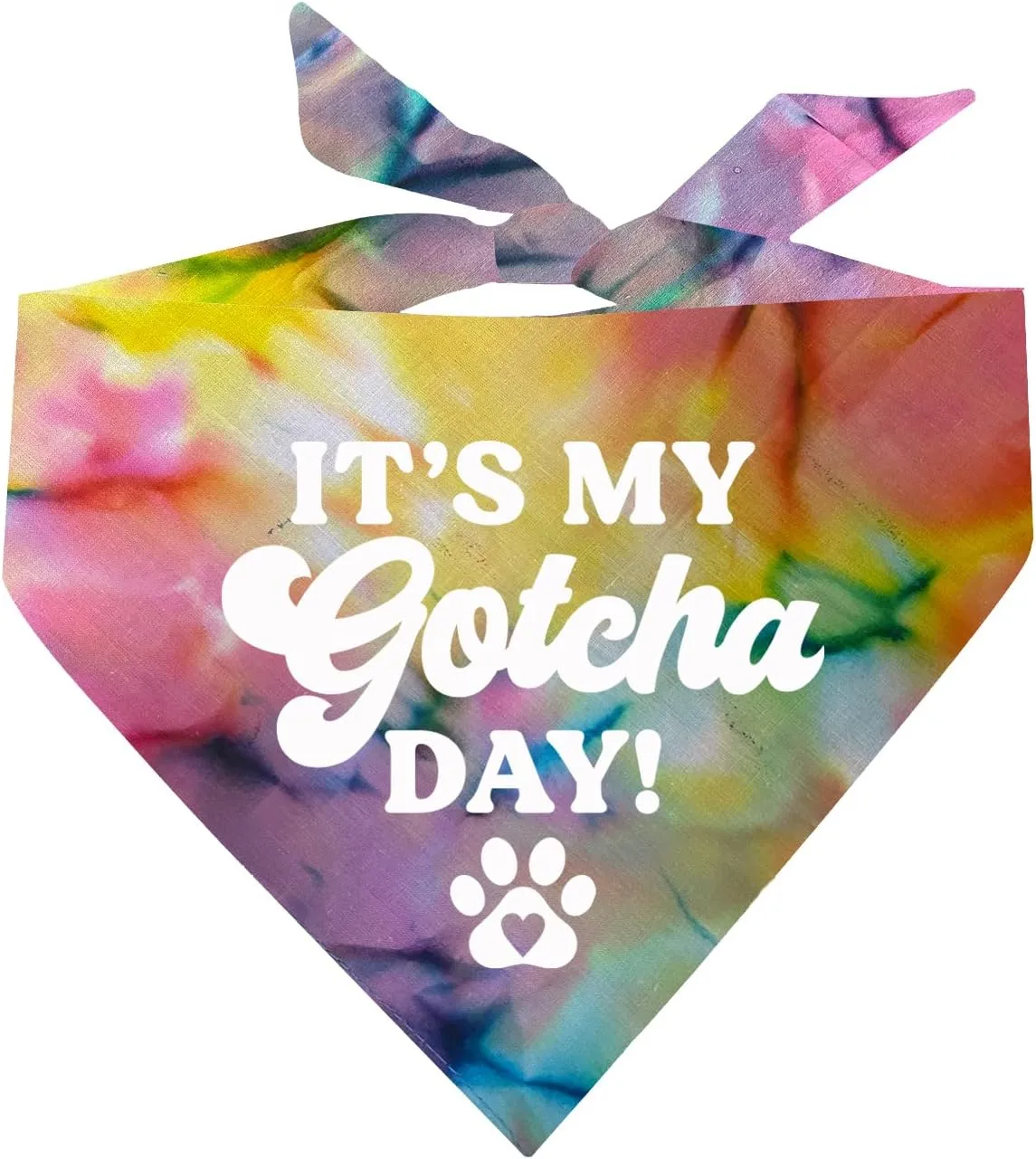 It's My Gotcha Day! Adoption Day Dog Bandana (Rainbow Scrunch, OS 12) GB