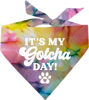 It's My Gotcha Day! Adoption Day Dog Bandana (Rainbow Scrunch, OS 12) GB