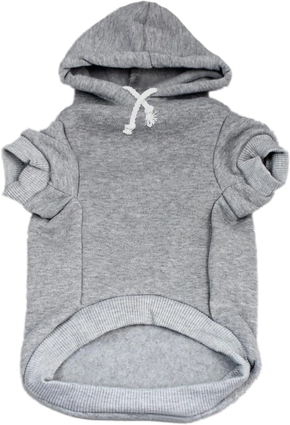 It's My Gotcha Day Dog Hoodie Fleece Lined Pullover Sweatshirt with Leash Hole(Grey, Small 12)