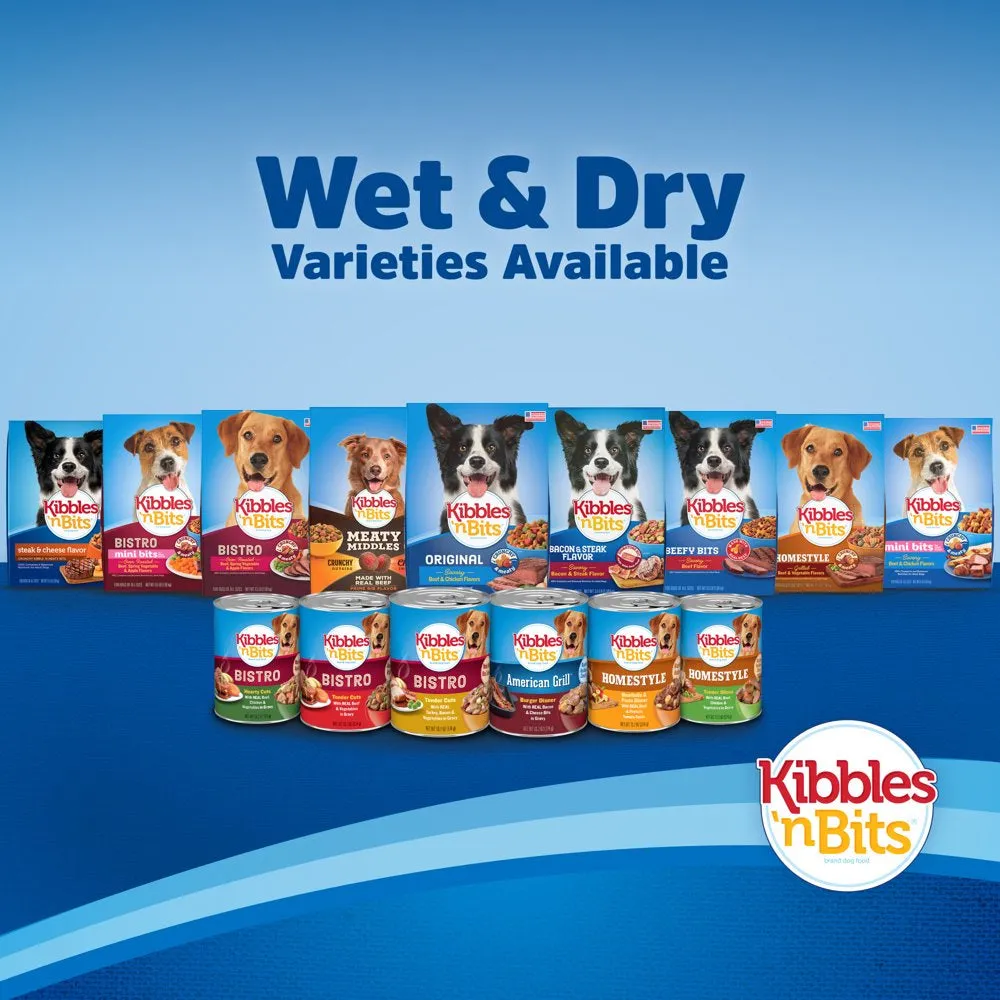 Kibbles ‘N Bits Mini Bits Bacon & Steak Flavor, Dry Small Breed Dog Food, 16-Pound Bag