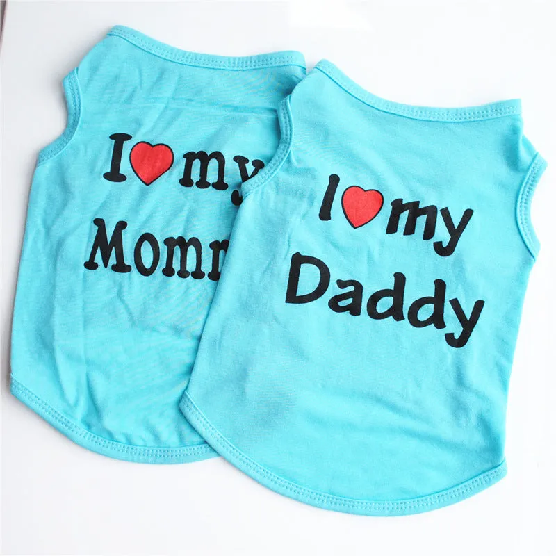 Letter Printed Cotton Dog Vest