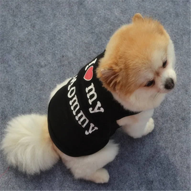 Letter Printed Cotton Dog Vest