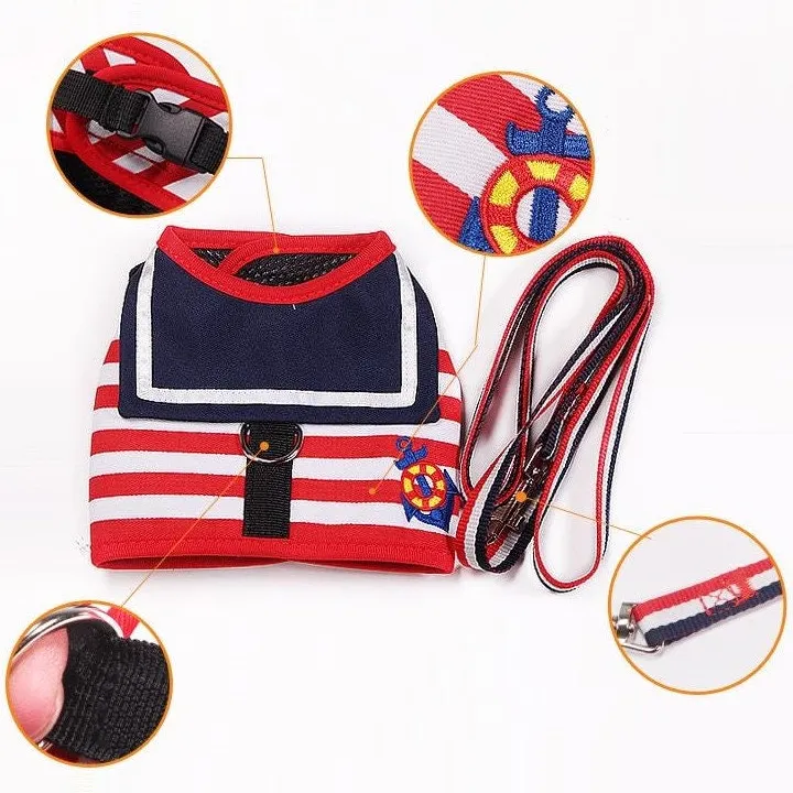 Little Sailor Pet Harness and Leash Set