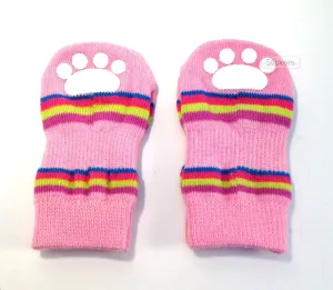 Lookin' Good Striped Slipper Socks - Pink -SALE