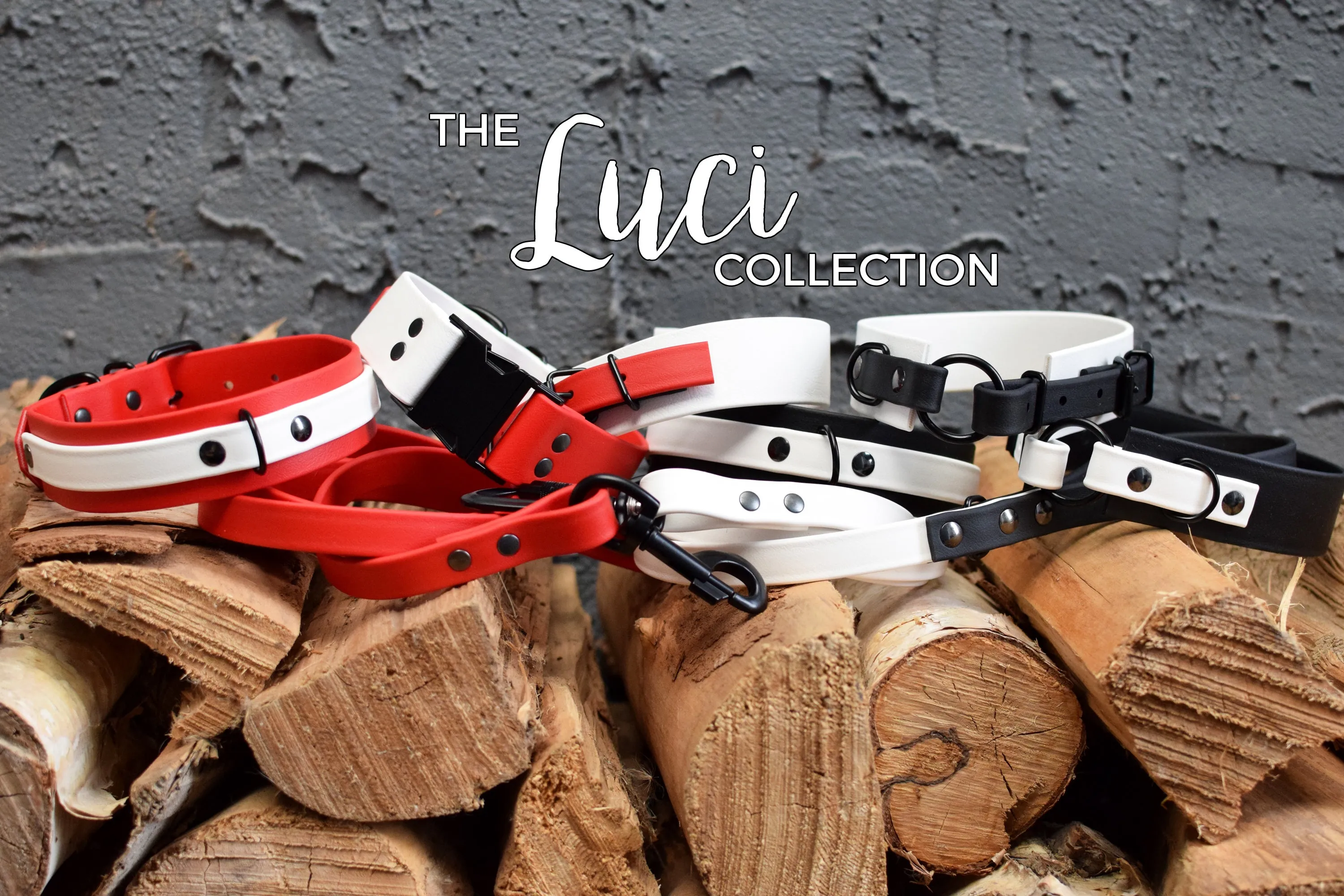 LUCI COLLECTION - White & Black Osgiliath Biothane Dog Collar
