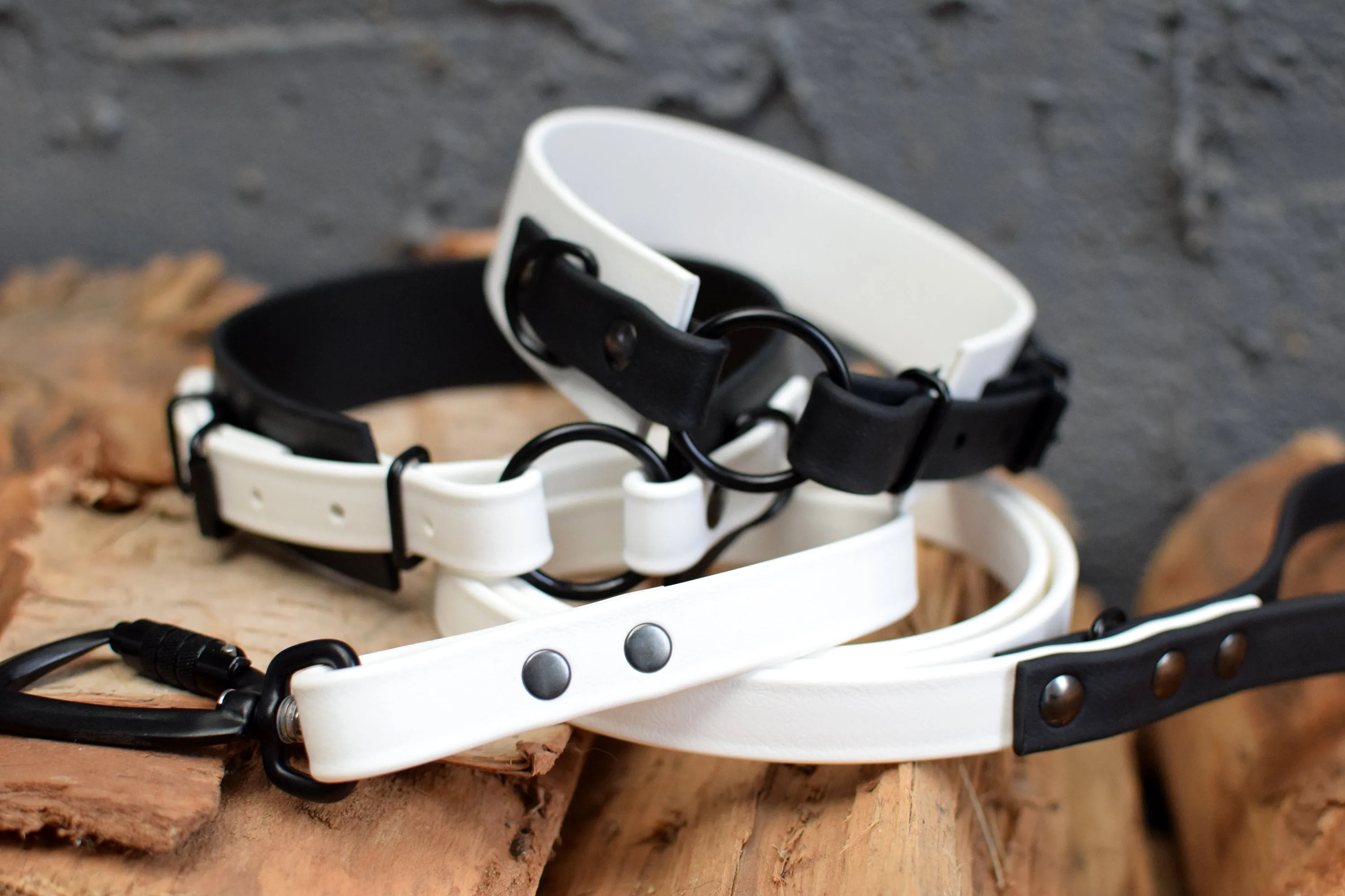 LUCI COLLECTION - White & Black Osgiliath Biothane Dog Collar