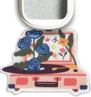 Lukamoo Cute Cat Litter Mat (30x20), Large/L, for Kitty Litter & Cute Cat Litter Box, Cat Accessories for Indoor Cats, Litter Trapping Mat (Large (30'' x 20''), Record Player)