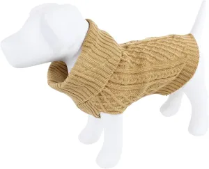 Luvable Friends Dogs and Cats Cableknit Pet Sweater, Camel, X-Large