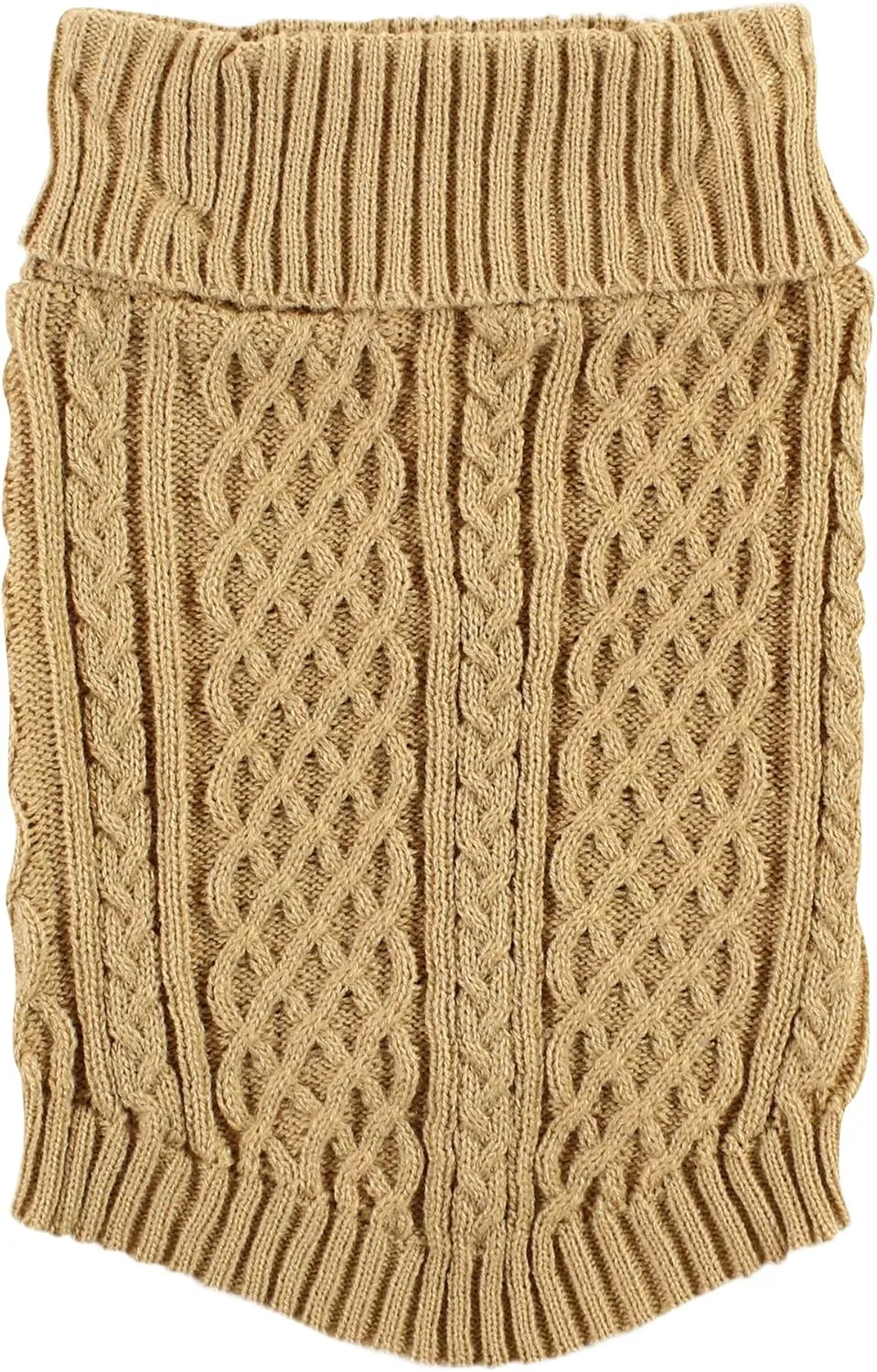 Luvable Friends Dogs and Cats Cableknit Pet Sweater, Camel, X-Large