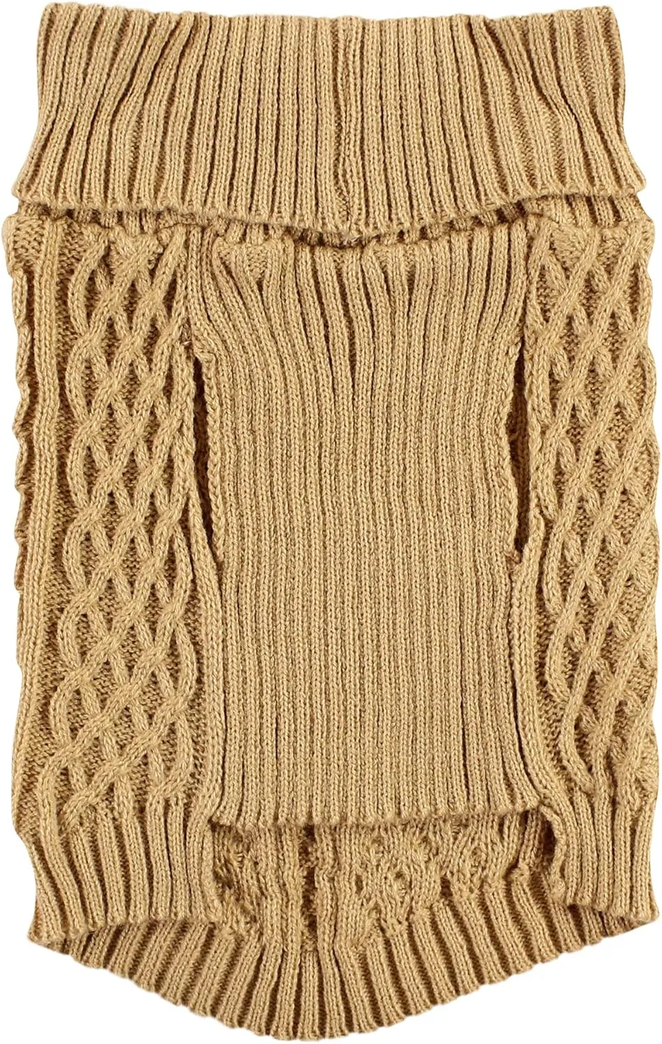 Luvable Friends Dogs and Cats Cableknit Pet Sweater, Camel, X-Large