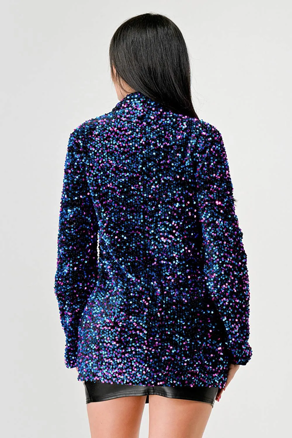 LUXE VELVET SEQUINS BLAZER JACKET