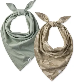 Multipack 100% Organic Cotton Pet Bandanas for Small, Medium and Large Dogs, Camo-Sand, Medium/Large