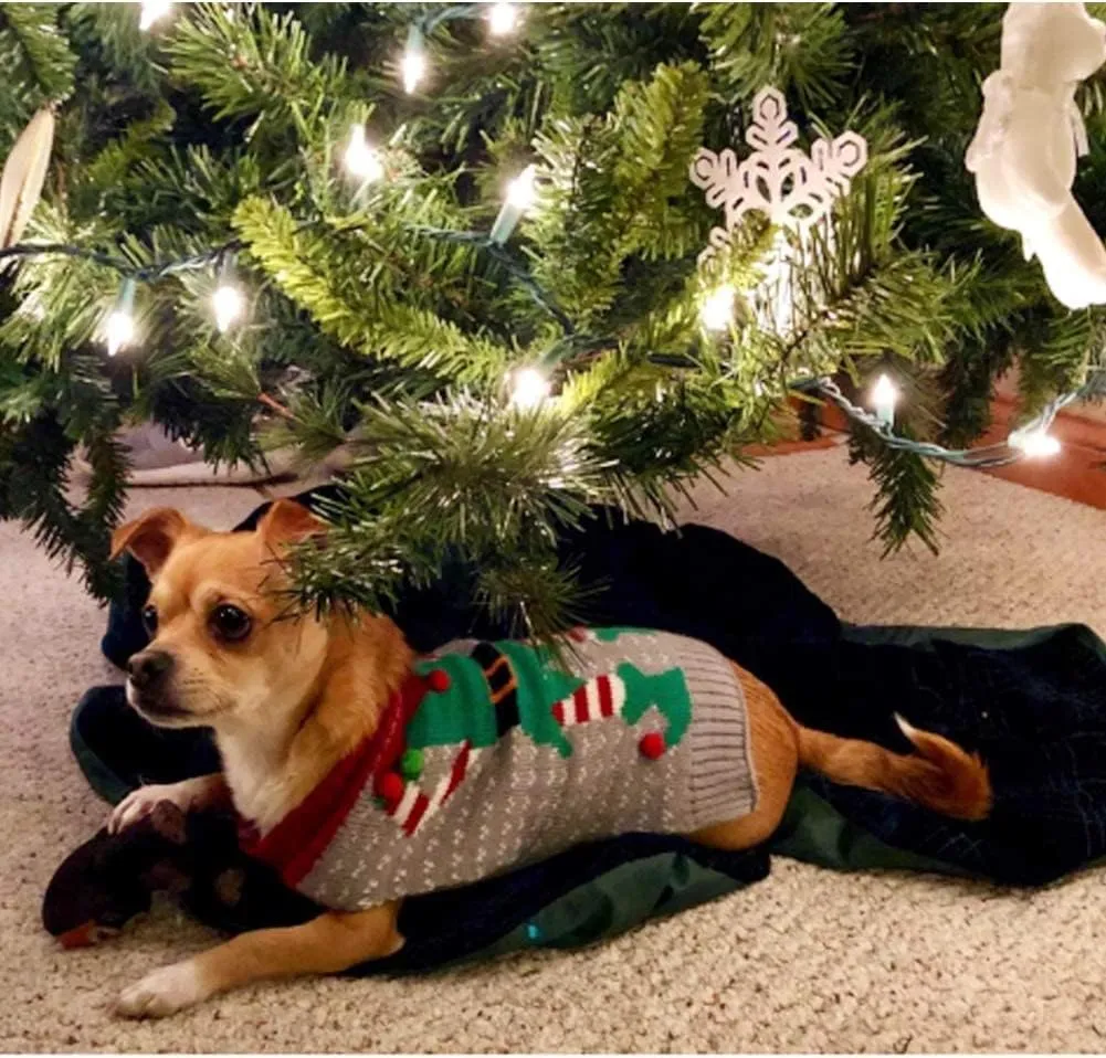 NACOCO Christmas Dog Sweater Ugly Elf Pet Jumper Clown Holiday and Party for Dog and Cat (Clown,S)