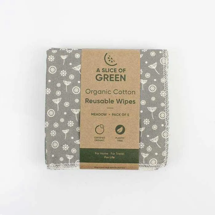 Organic Cotton Reusable Wipes 5pk - Meadow