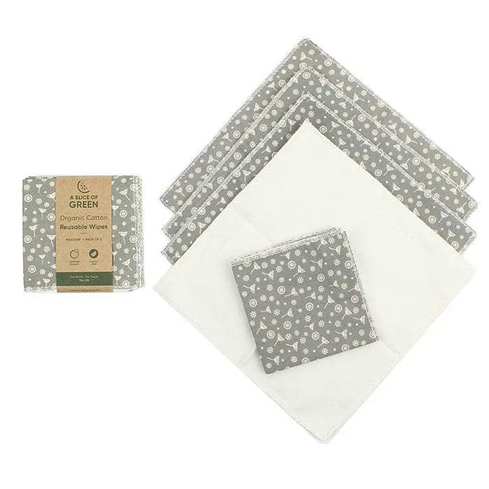 Organic Cotton Reusable Wipes 5pk - Meadow