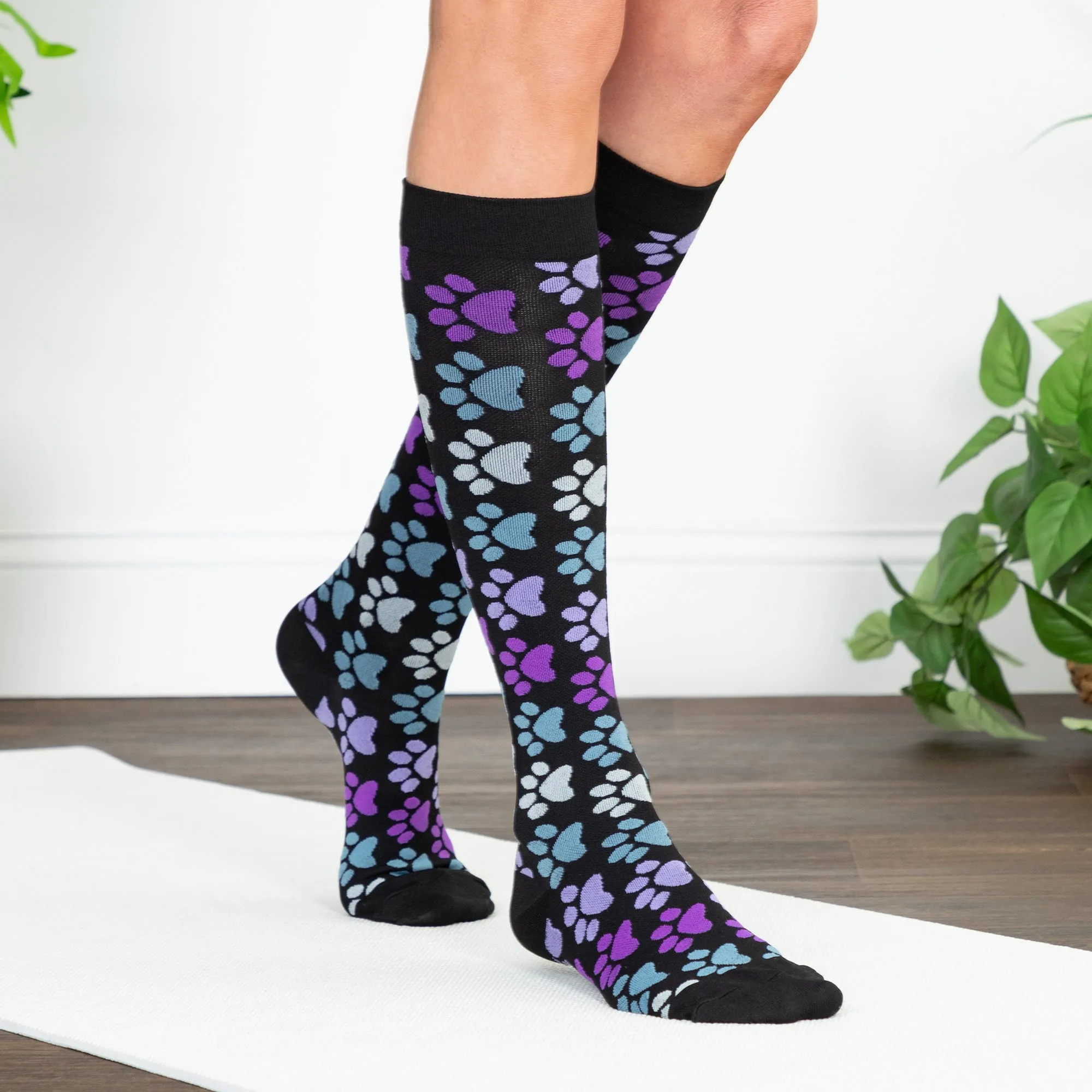 Paw Print Compression Socks