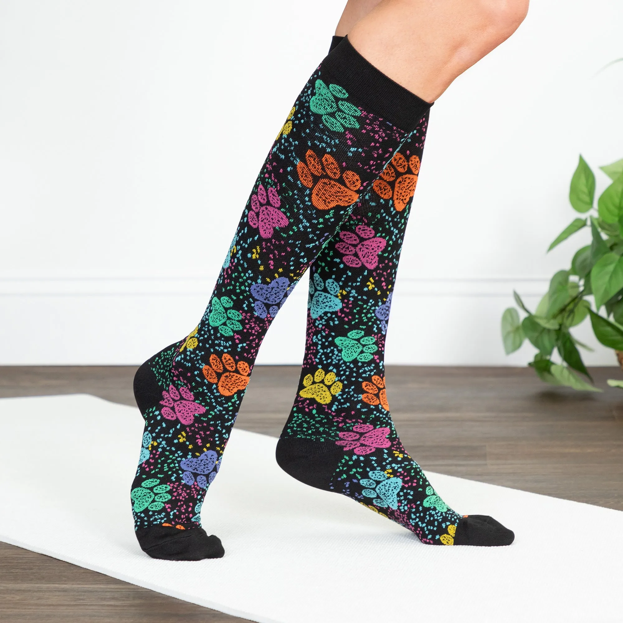 Paw Print Compression Socks