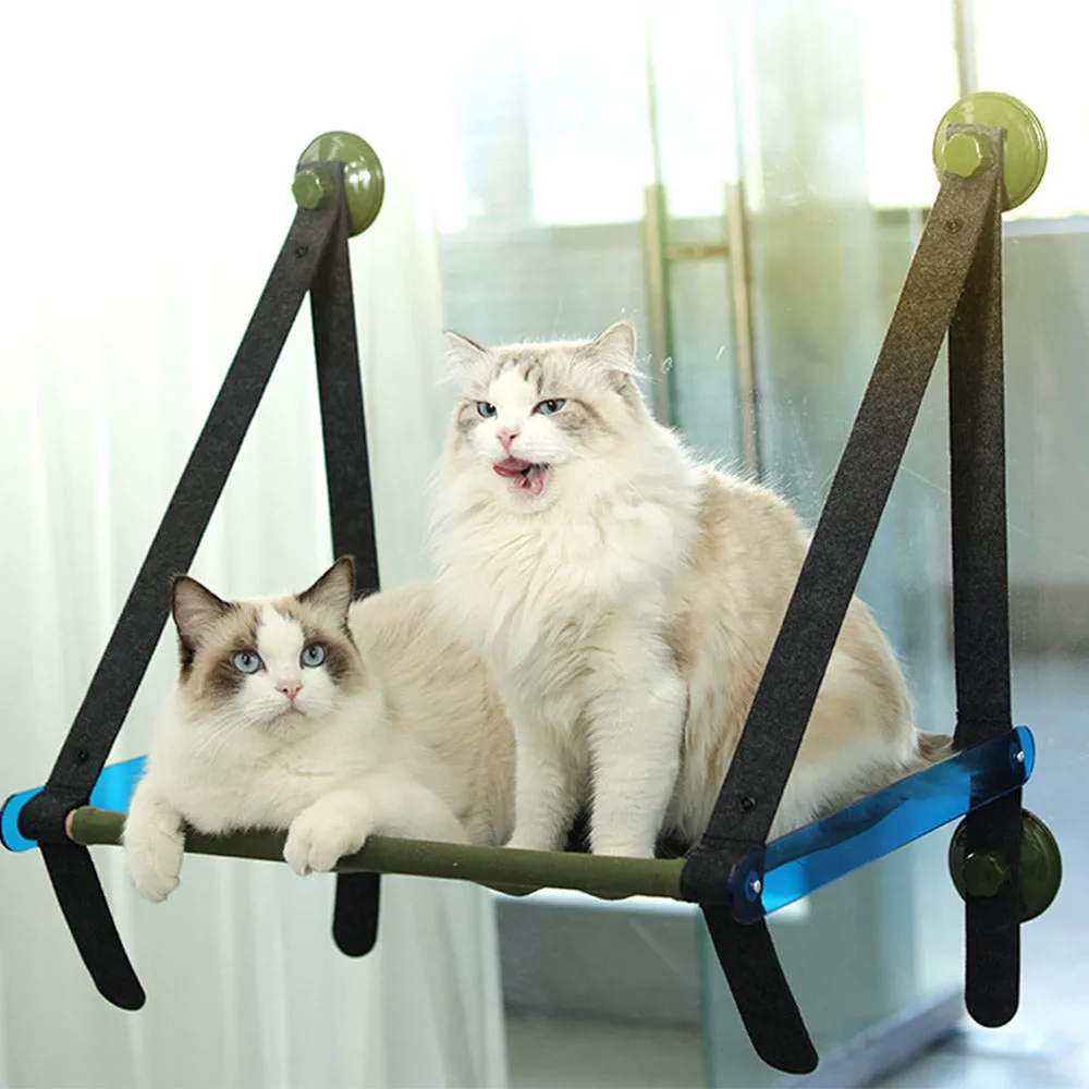 PAWS ASIA Suppliers Foldable Elevated Suction Cup Hanging Calming Cat Bed Window Hammock
