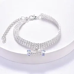 PAWS ASIA Suppliers Luxury Cute Small Rhinestones Cat Collar Bling Necklace Puppy Dog