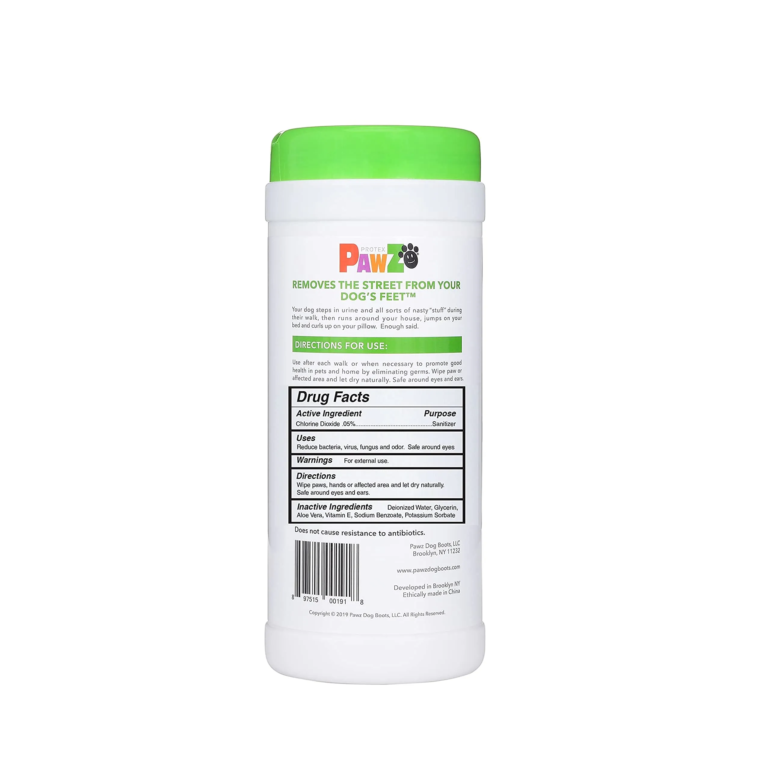 Pawz SaniPaw Santizing Paw Wipes for Cats and Dogs - 60 Count