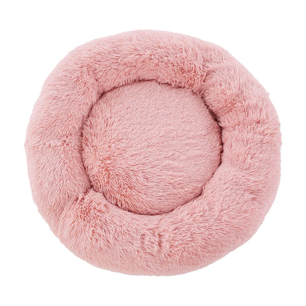 Pet Bed Dog Cat Calming Bed Large 90cm - Pink Sleeping Comfy Cave Washable