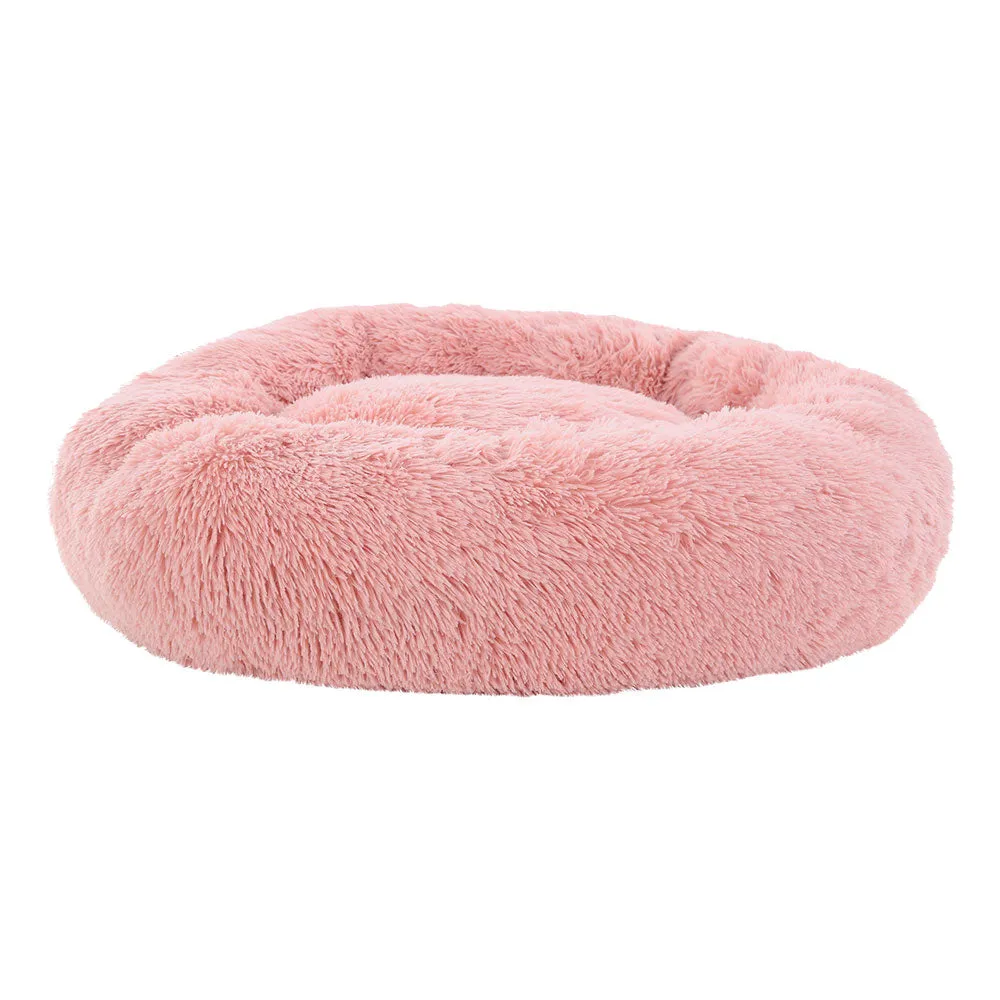 Pet Bed Dog Cat Calming Bed Large 90cm - Pink Sleeping Comfy Cave Washable