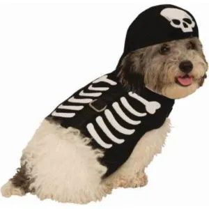 Pet Black Skeleton Harness Costume - S