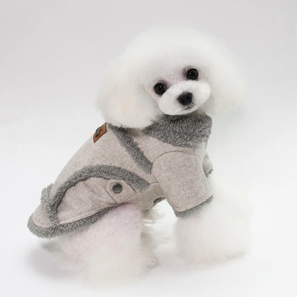 Pet / Dog Faux Shearling Dog Biker Coat