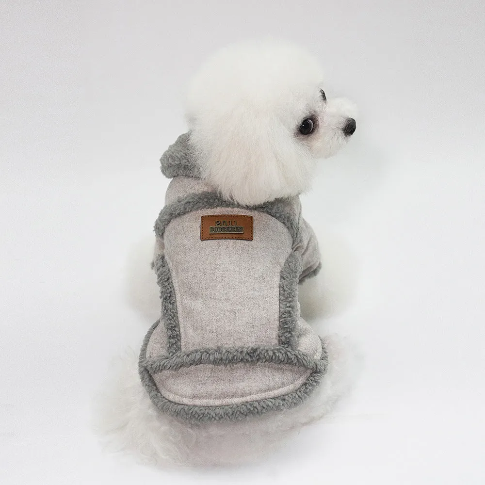 Pet / Dog Faux Shearling Dog Biker Coat