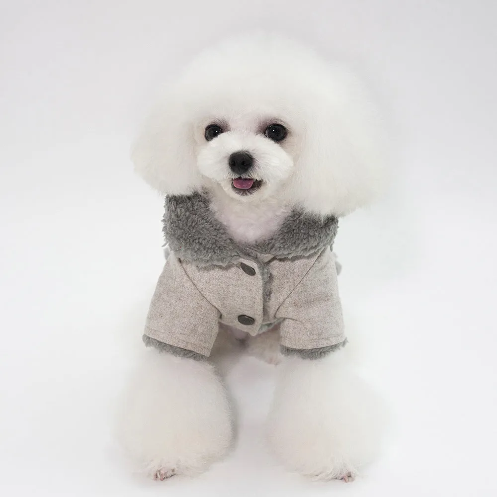 Pet / Dog Faux Shearling Dog Biker Coat