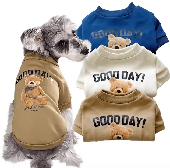 Pet Jacket for Small & Medium Dogs and Cats – Winter Cartoon Bear Costume