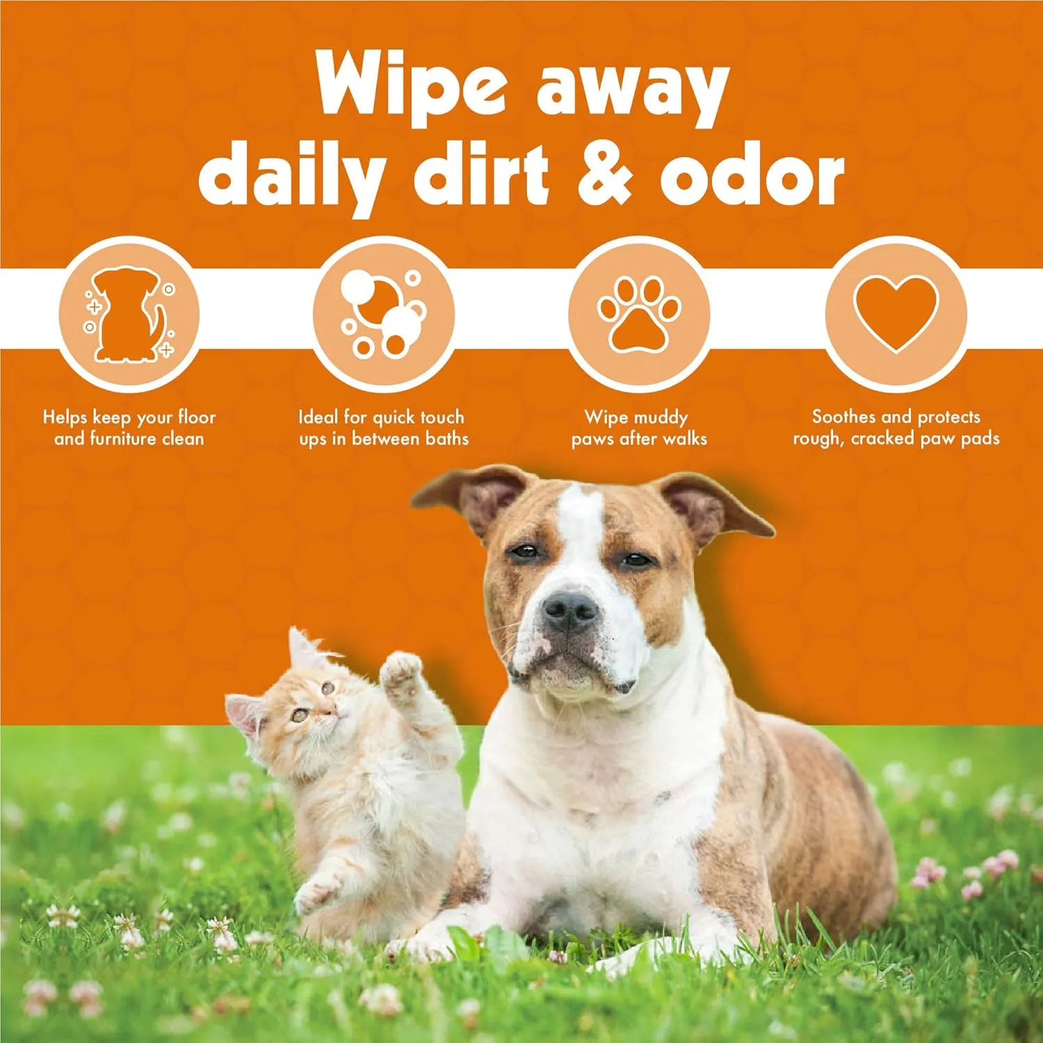 Petkin Big N' Thick Paw Wipes for Dogs 100 ct