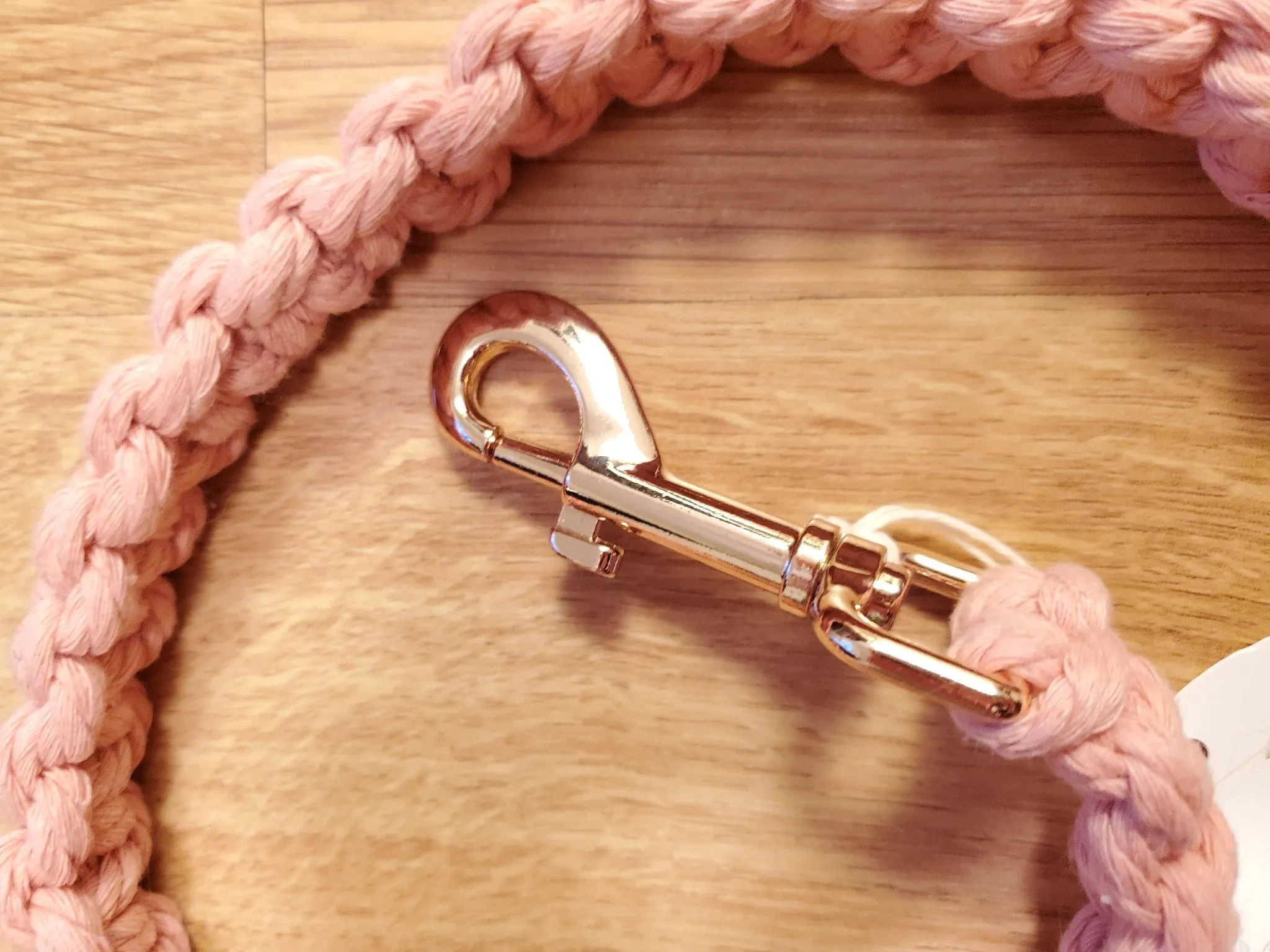 Pink Dog Leash - Macrame Style