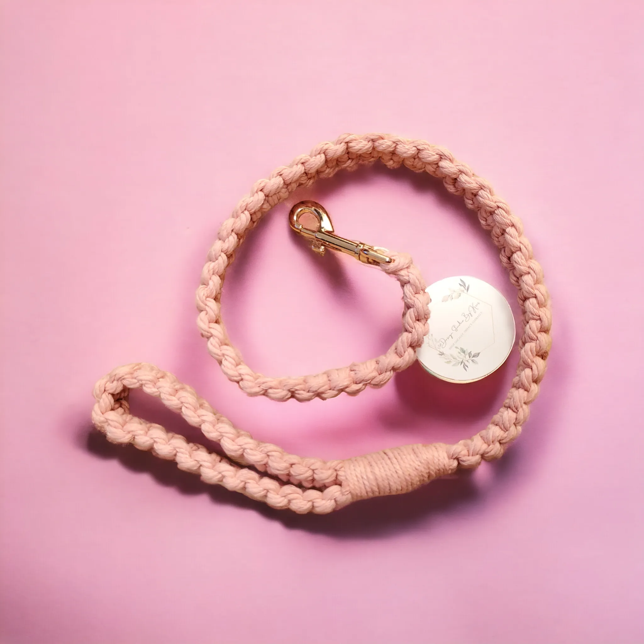 Pink Dog Leash - Macrame Style
