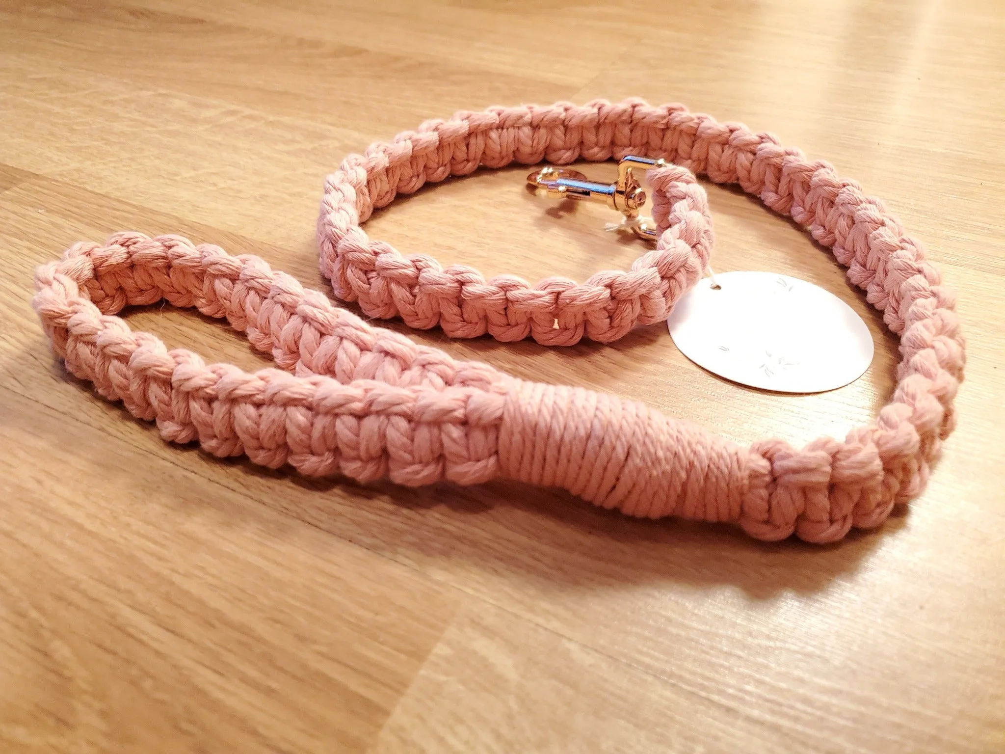 Pink Dog Leash - Macrame Style
