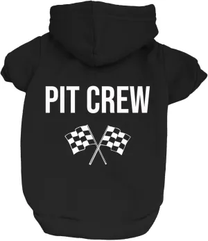 Pit Crew Dog Hoodie Fleece Lined Pullover Sweatshirt with Leash Hole (Black, 2X-Large 49)