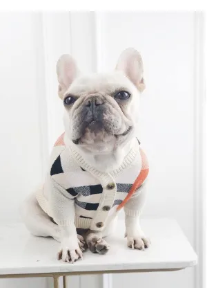 Plaid Dog Cardigan Sweater