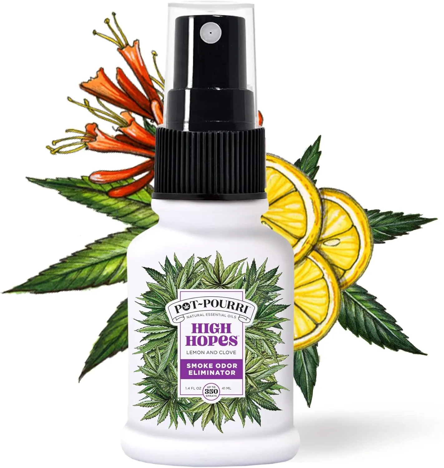 Pot-Pourri Smoke Odor Freshener Spray, High Hopes, 1.4 Fl Oz - Lemon and Clove