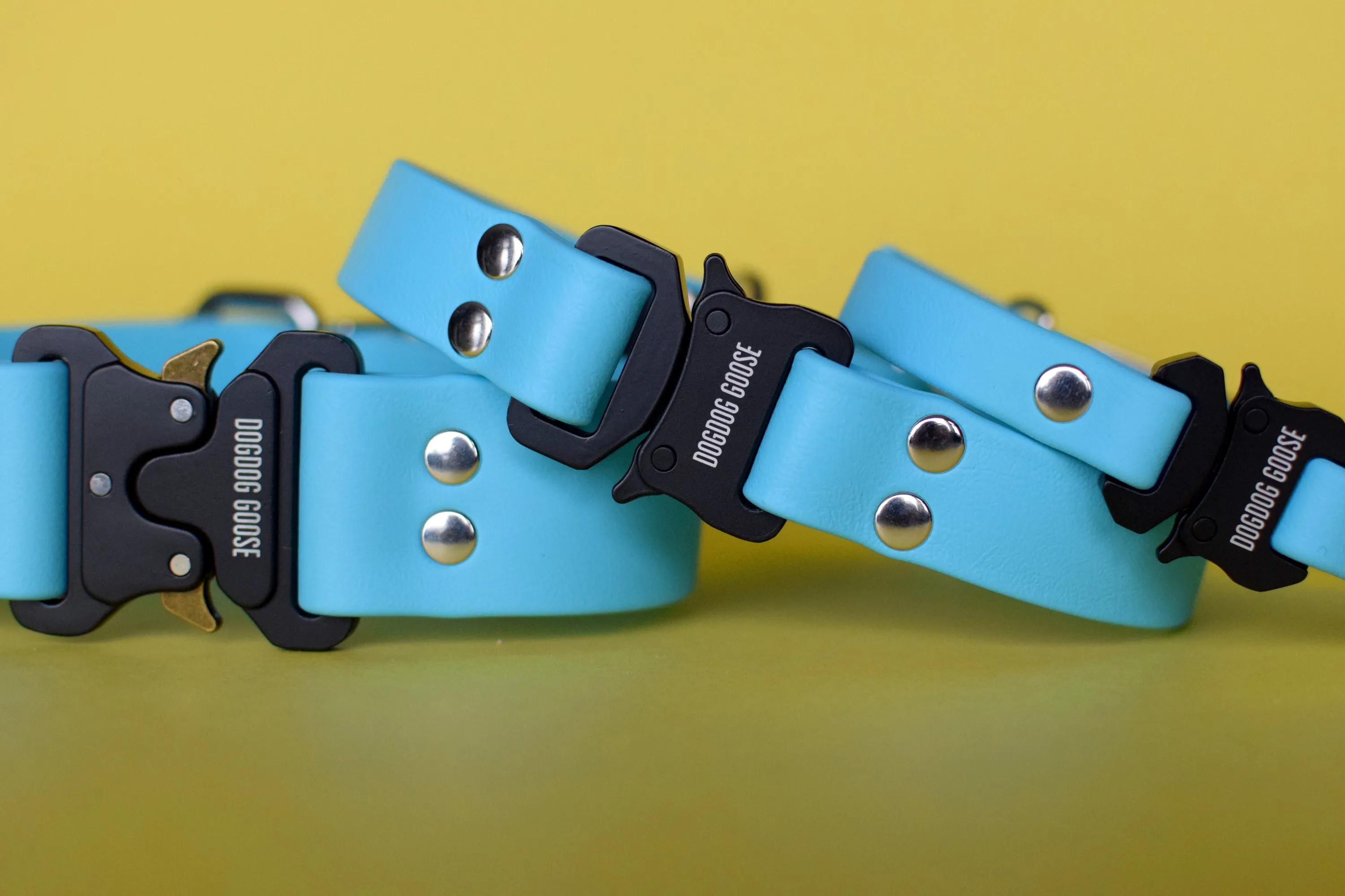 PREMADE COLLECTION - Baby Blue & Nickel Biothane Dog Collar