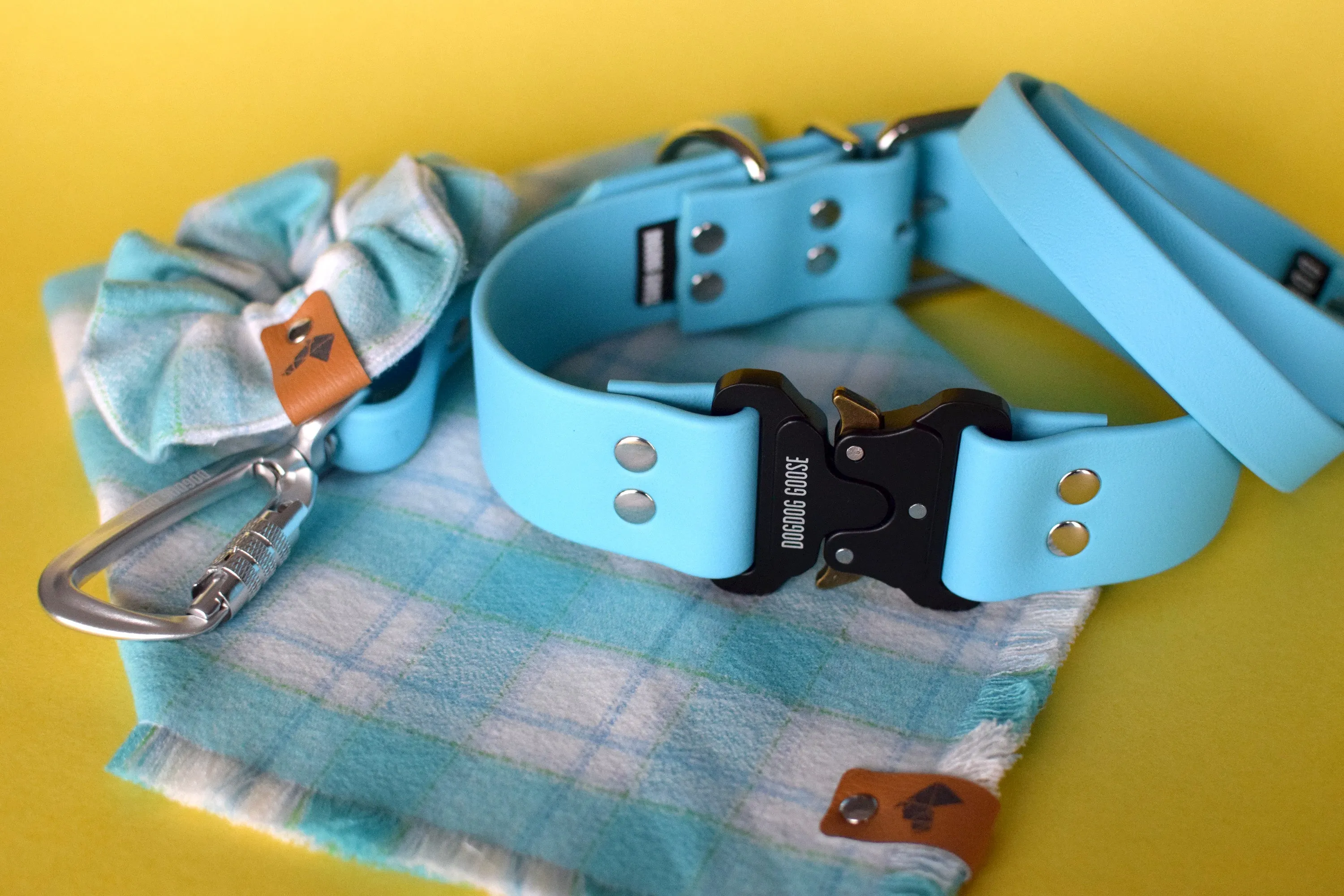 PREMADE COLLECTION - Baby Blue & Nickel Biothane Dog Collar