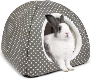 Rabbit Hideout Large Bunny Bed Washable Rabbit House and Hideout Fleece Guinea Pig Hiding Hut for Indoor Bunnies Small Animal Hideaway