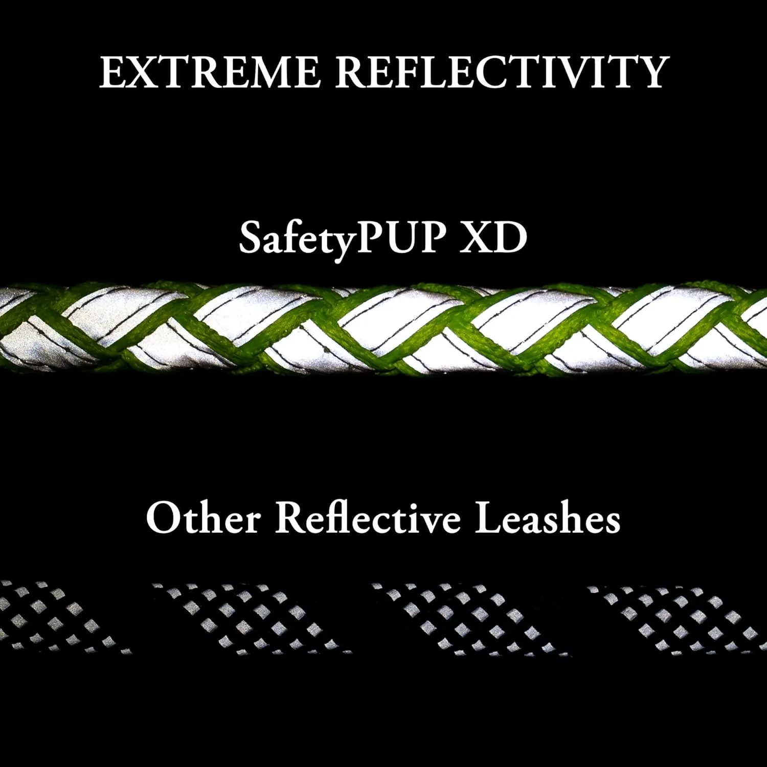 Reflective Dog Leash. Heavy Duty and Durable for Large and Medium Breeds. 6 Ft Long Rope, Tangle Free Braided Leash with Comfortable Handle