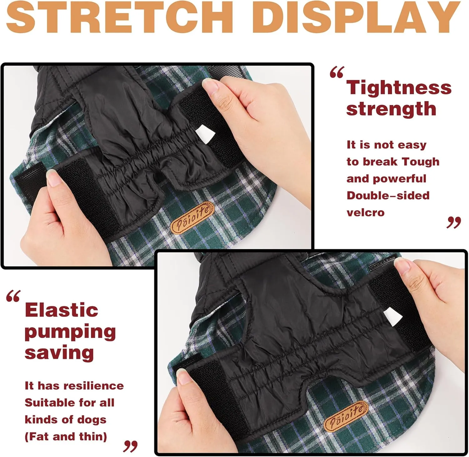Reversible Warm Dog Coat with Hook and Loop Tape Straps: British-Style Plaid Jacket for Winter, Cozy Cold-Weather Vest for Small, Medium & Large Dogs C Ideal for Snow and Outdoor Adventures Green XS