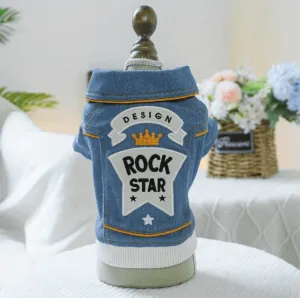 Rock Star Blue Jean Pet Jacket