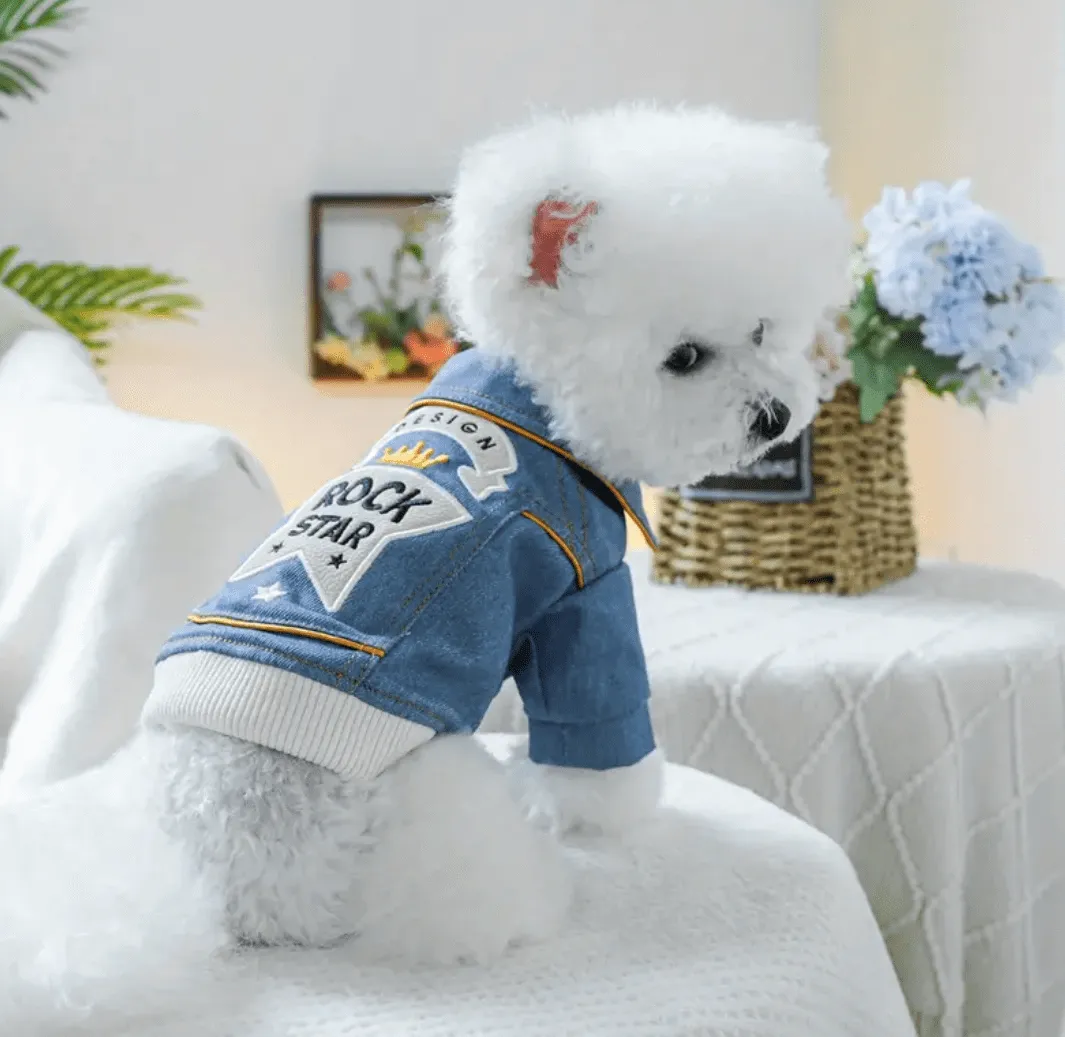 Rock Star Blue Jean Pet Jacket