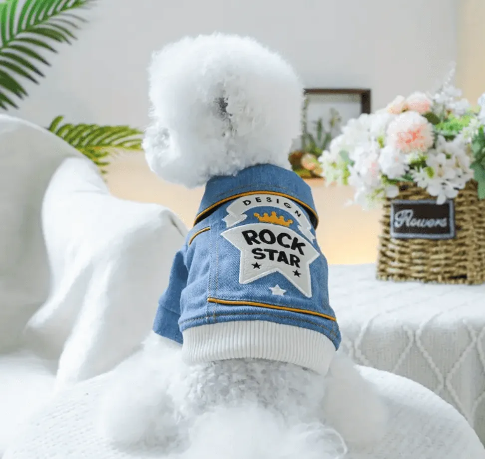 Rock Star Blue Jean Pet Jacket