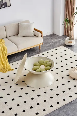 Round Coffee Table with Movable Table Top and Cat Bed, Multifunctional End Side Table, Marble Look, Milk White