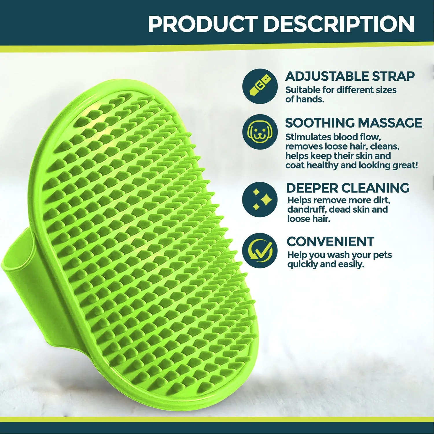 Rubber Bath Glove for Dogs & Cats